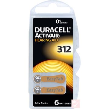 Duracell ActivAir 312 hallókészülék elem (6db-os csomag)