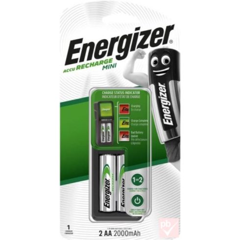 Energizer Mini hálózati akkutöltő 2db AA 2000mAh akkuval