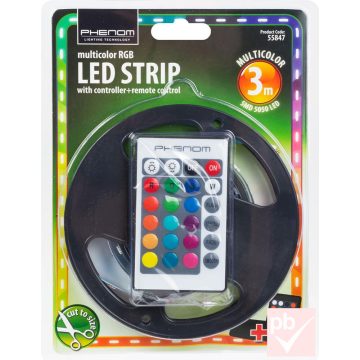   Phenom 3m-es RGB LED szalag szett távirányítóval, tápegységgel