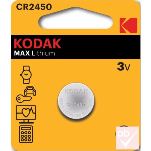 Kodak Max Lithium CR2450 gombelem 3V