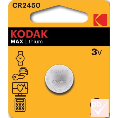 Kodak Max Lithium CR2450 gombelem 3V