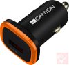 Canyon C-01 autós USB töltőfej 1db aljzattal, fekete+réz (1A)