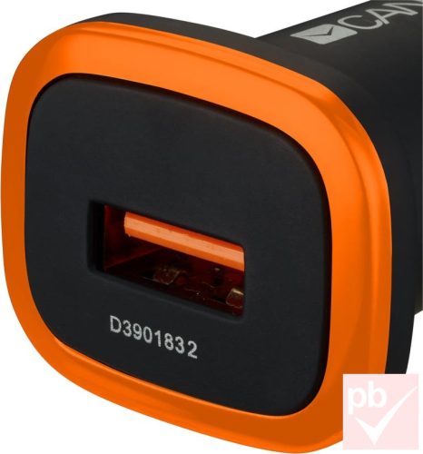 Canyon C-01 autós USB töltőfej 1db aljzattal, fekete+réz (1A)