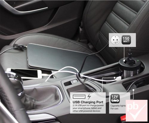 Ewent EW3990 autós inverter (12V->230V 150W)