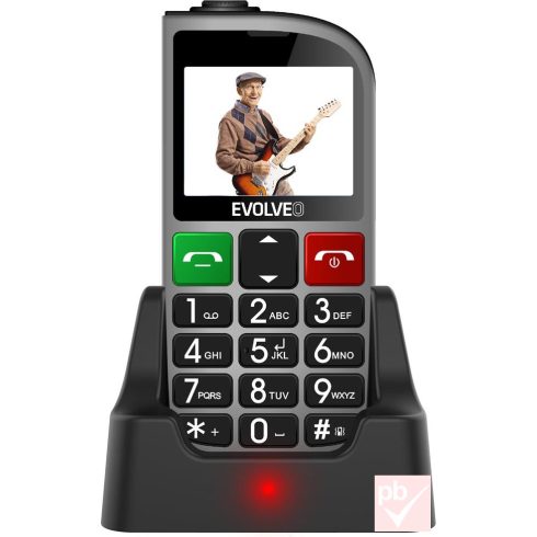 Evolveo EasyPhone FM fekete senior mobiltelefon