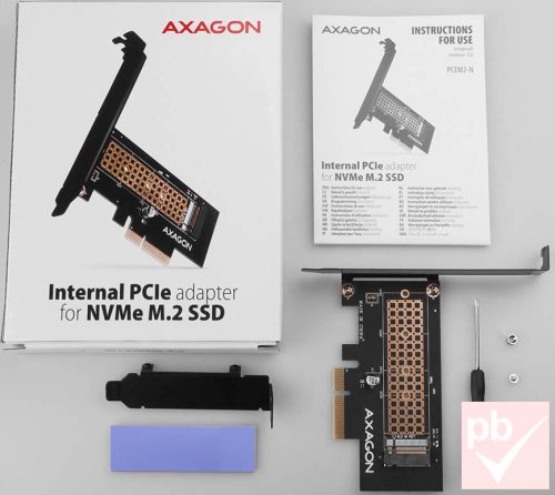 Axagon PCEM2-N NVMe M.2 foglalatos PCI-E kártya