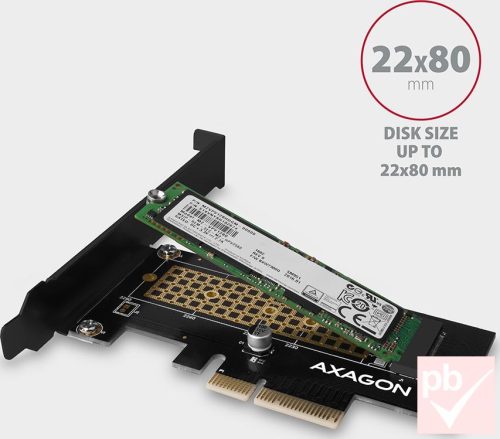 Axagon PCEM2-N NVMe M.2 foglalatos PCI-E kártya