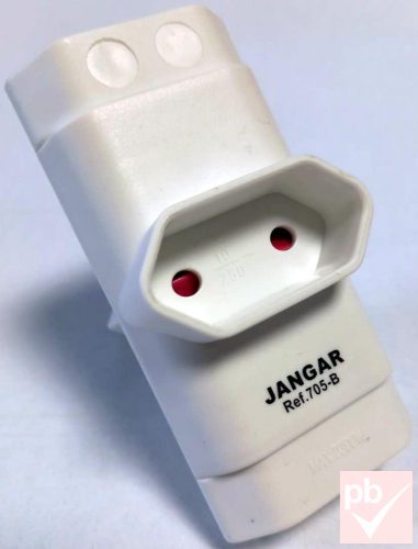 Hálózati elosztó, "T" forma, 3 euro aljzattal, fehér (250V AC, 10A)