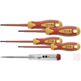   Högert HT1S994 4db-os szigetelt csavarhúzó + 1db fázisceruza szerszámkészlet