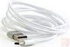 USB 2.0 A-C összekötő kábel, 1.8m, fehér, fonott bevonat, fém csatlakozók