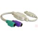 Delock 61244 USB -> PS/2 adapter (USB "A" dugó - 2x PS/2 aljzat)