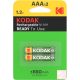 Kodak 650mAh AAA akkumulátor (2db-os bliszter)