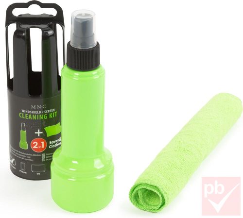 MNC szélvédő és képernyő tisztító készlet kendővel 150ml