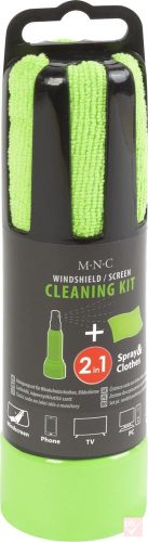 MNC szélvédő és képernyő tisztító készlet kendővel 150ml