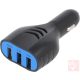 SCI autós USB töltőfej 3db aljzattal, fekete (QC3.0 + 2x 2.1A)