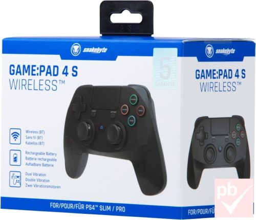 Snakebyte vezeték nélküli PlayStation 4 kontroller (fekete)