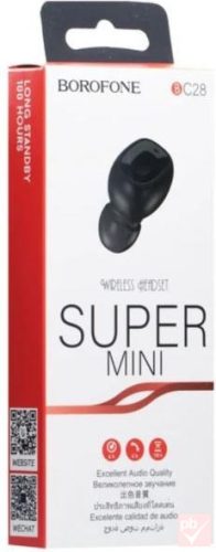 Borofone BC28 egyoldalas Bluetooth headset (fekete)