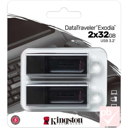 Kingston DataTraveler Exodia 32GB pendrive, 2 db-os szett (Type-A, USB 3.2)