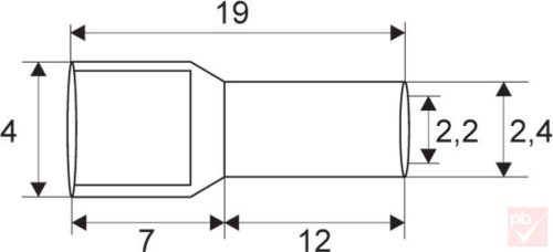 Érvéghüvely szigetelt 2.5mm² kék