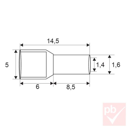 Érvéghüvely szigetelt 2x0.5mm² fehér