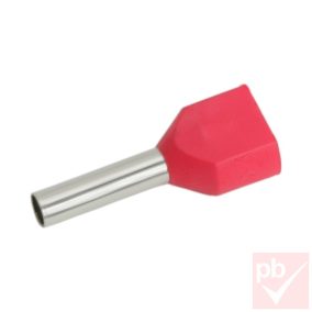Érvéghüvely szigetelt 2x1.00mm² piros