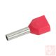 Érvéghüvely szigetelt 2x1.00mm² piros