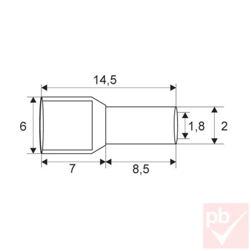 Érvéghüvely szigetelt 2x1.00mm² piros