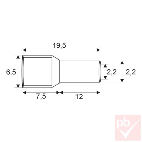 Érvéghüvely szigetelt 2x1.50mm² fekete