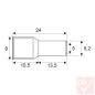 Érvéghüvely szigetelt 2x6.00mm² sárga
