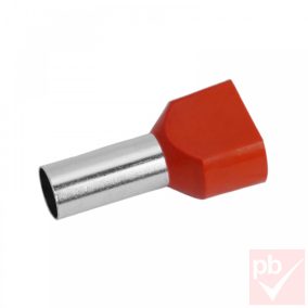 Érvéghüvely szigetelt 2x10.0mm² piros