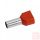 Érvéghüvely szigetelt 2x10.0mm² piros