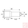Érvéghüvely szigetelt 2x10.0mm² piros