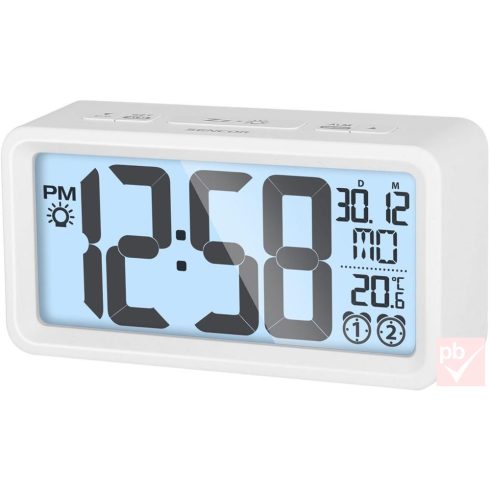 Sencor SDC 2800 W digitális ébresztőóra és hőmérő (fehér)
