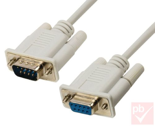D-SUB hosszabbító kábel, 9p. anya / 9p. apa, 1.8m