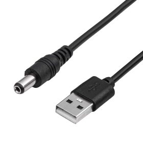 USB DC töltőkábel (USB-A dugó / 5.5x2.1mm DC dugó) 0.8m