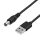 USB DC töltőkábel (USB-A dugó / 5.5x2.1mm DC dugó) 0.8m
