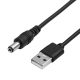 USB DC töltőkábel (USB-A dugó / 5.5x2.1mm DC dugó) 0.8m