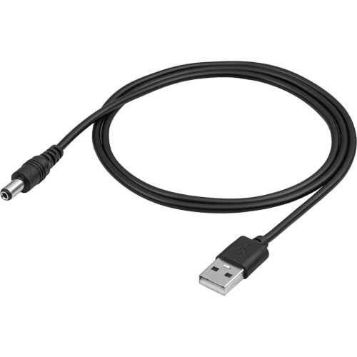 USB DC töltőkábel (USB-A dugó / 5.5x2.1mm DC dugó) 0.8m