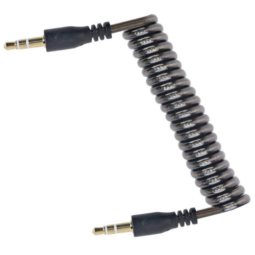 Jack (AUX) összekötő kábel, 3.5mm, spirál, sztereó, 1.8m