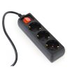 Hálózati elosztó szünetmenteshez, IEC C14 apa - 3x Schuko aljzat, fekete 0.6m
