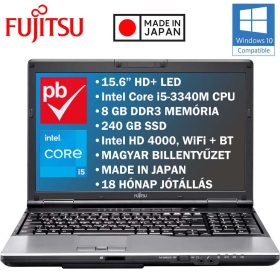   Fujitsu Lifebook E752 15.6" felújított prémium használt laptop (Core i5 3th, 8GB RAM, 240GB SSD, HD+)