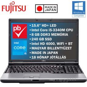   Fujitsu Lifebook E752 15.6" felújított prémium használt laptop (Core i5 3th, 8GB RAM, 240GB SSD, HD+)