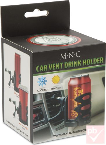 MNC autós italtartó, szellőzőrácsra rögzíthető