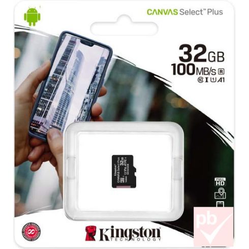 Kingston Canvas Select Plus 32GB micro SD memóriakártya (adapter nélkül)