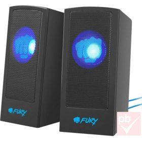   Fury Skyray 2.0 USB hangszóró pár (fekete, kék LED világítás)