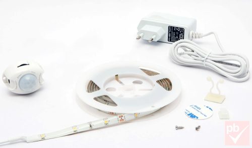 Phenom 2m-es melegfehér LED szalag PIR szenzorral, tápegységgel