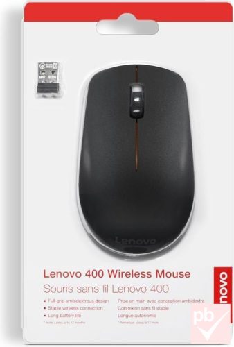Lenovo 400 fekete vezeték nélküli optikai egér
