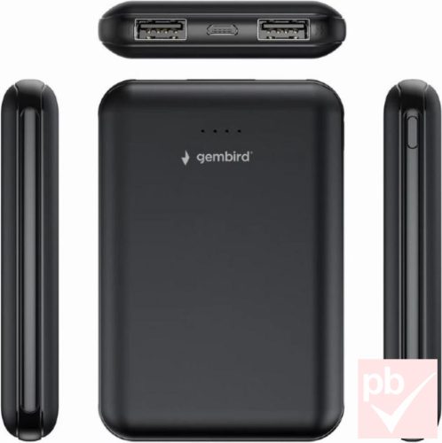 Gembird hordozható akkumulátor (5000mAh, fekete)