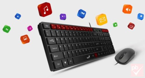 Genius Slimstar C126 USB billentyűzet+egér (fekete, HUN)