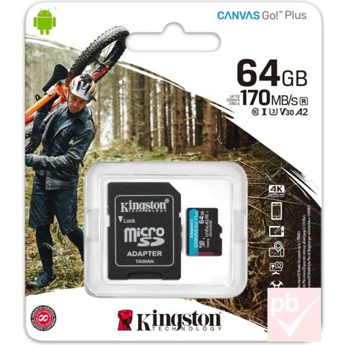 Kingston Canvas Go! Plus 64GB micro SD memóriakártya